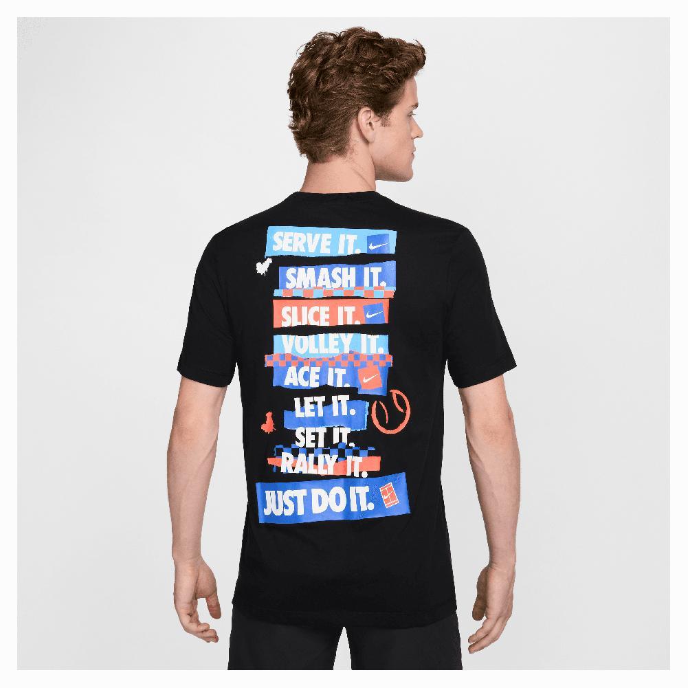 Mens Dri-Fit Tennis Tee Black