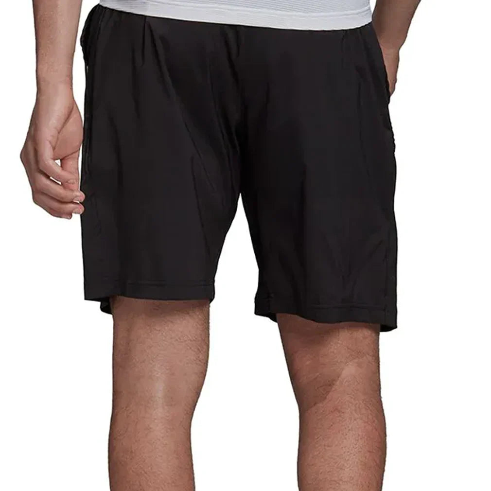 Men's Paris Ergo 9 Inch Tennis Short Black and White