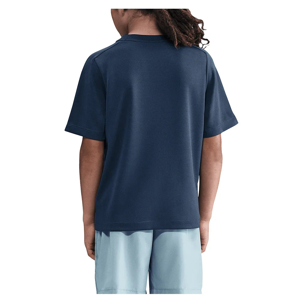 Boys' Multi Dri-FIT Short-Sleeve Training Top Midnight Navy and White