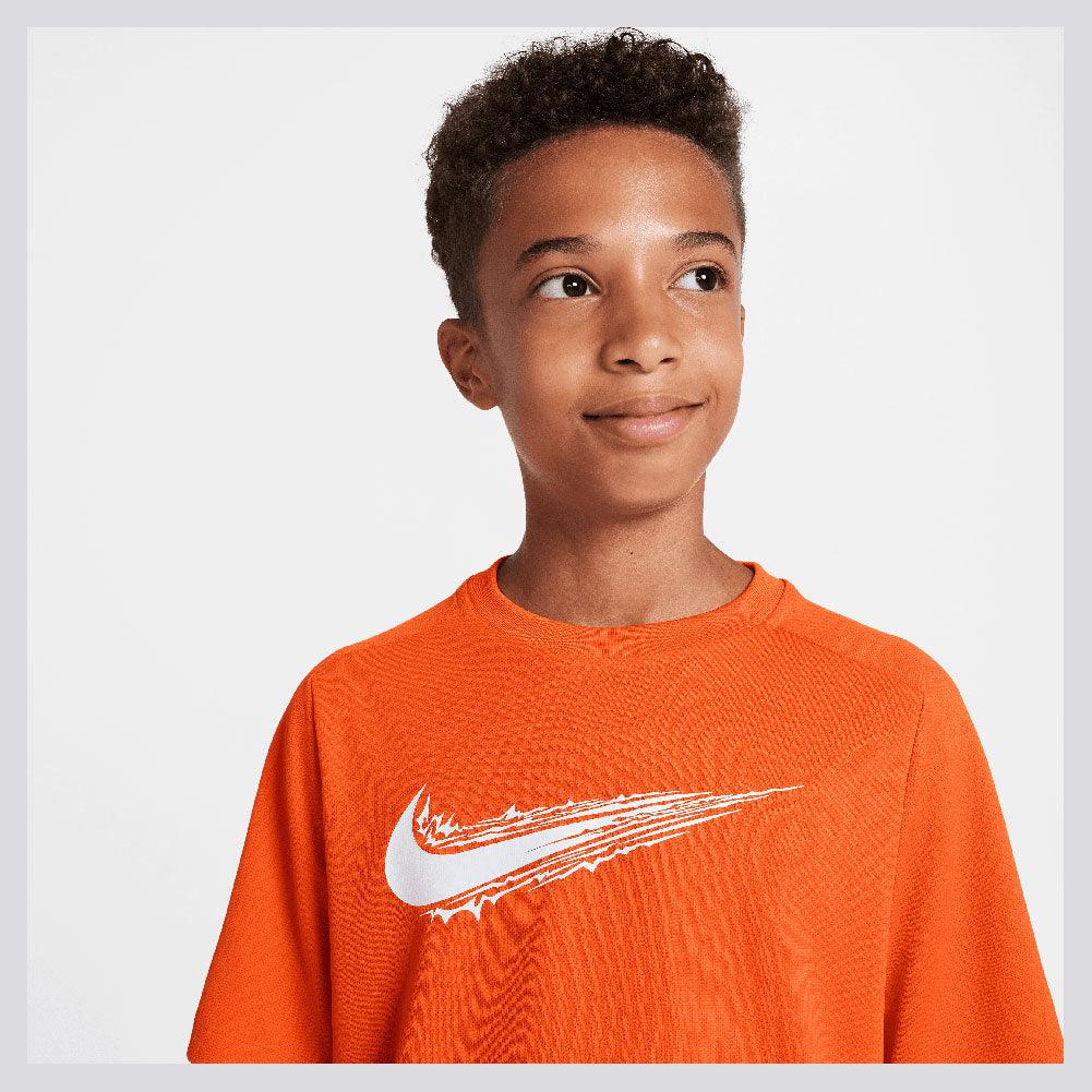 Boys' Dri-Fit Multi Short Sleeve Training Top Safety Orange and White