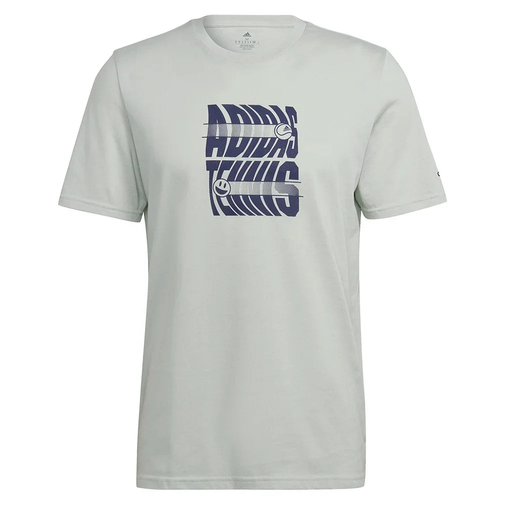 Men's Smile Graphic Tennis T-Shirt Linen Green