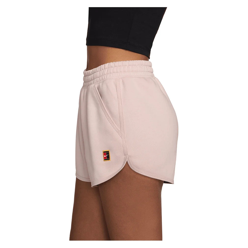 Women's Court Heritage Mid-Rise Fleece Tennis Shorts Silt Red