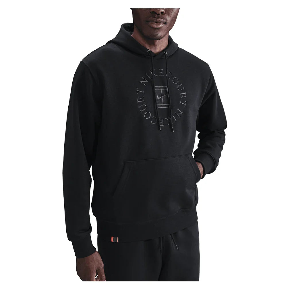 Men's Court Dri-FIT Heritage Fleece Pullover Tennis Hoodie Black and Anthracite