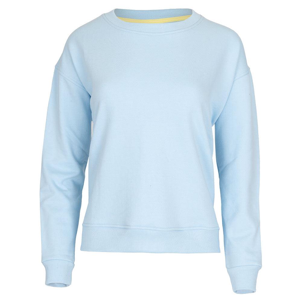 Women's Happiest On The Court Pickleball Sweatshirt Blue and Yellow