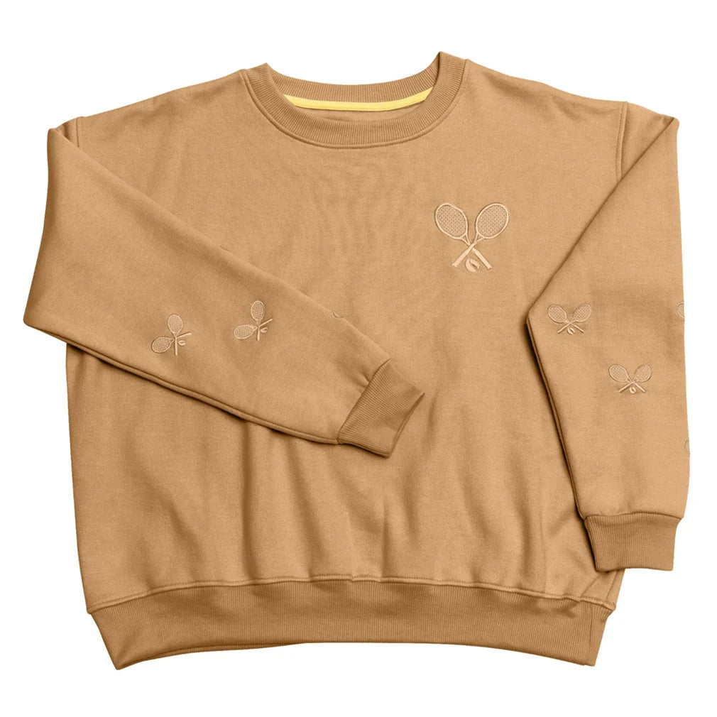 Women's Happiest On The Court Tennis Sweatshirt Camel
