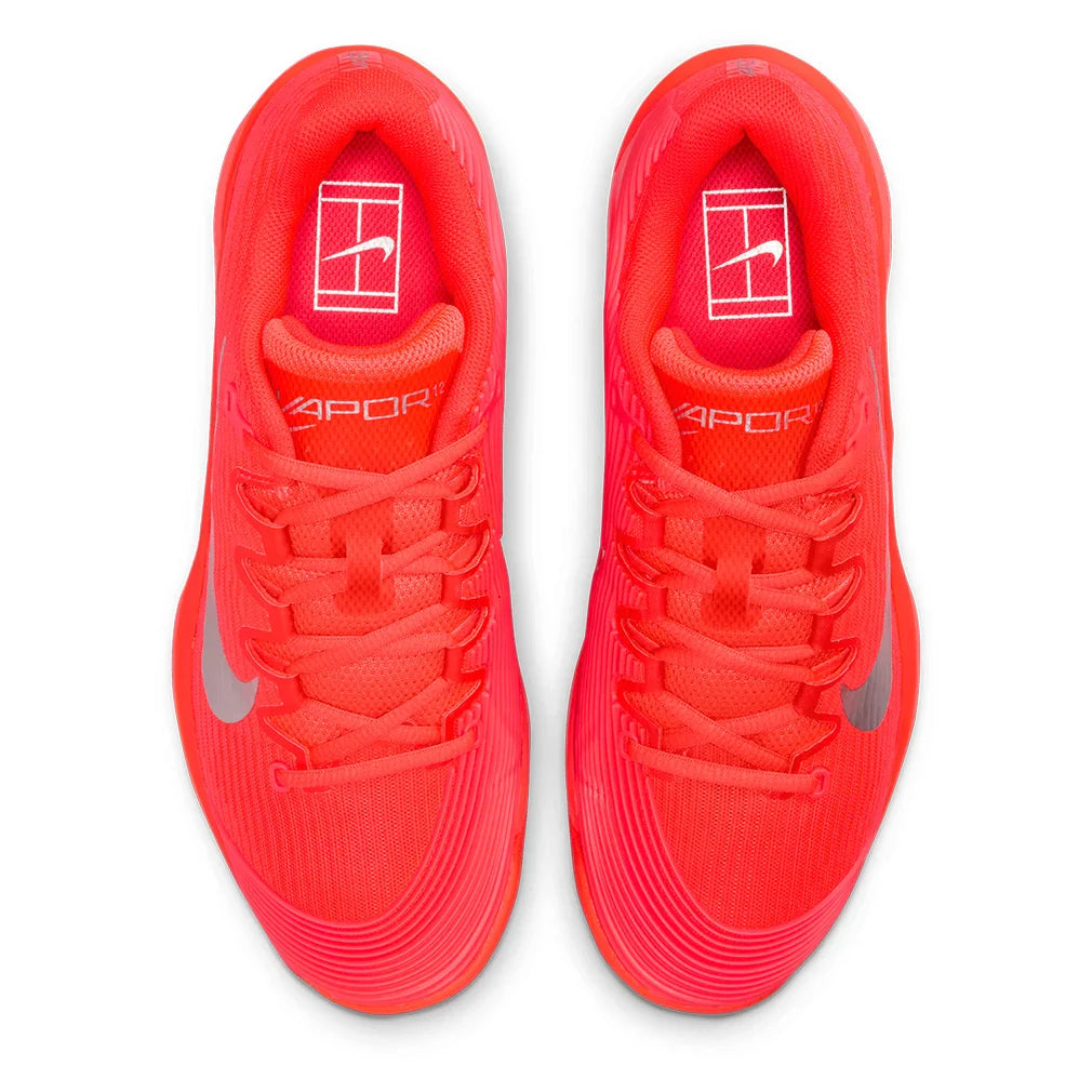 Women's Zoom Vapor 12 PRM New York Tennis Shoes Bright Crimson and Metallic Silver