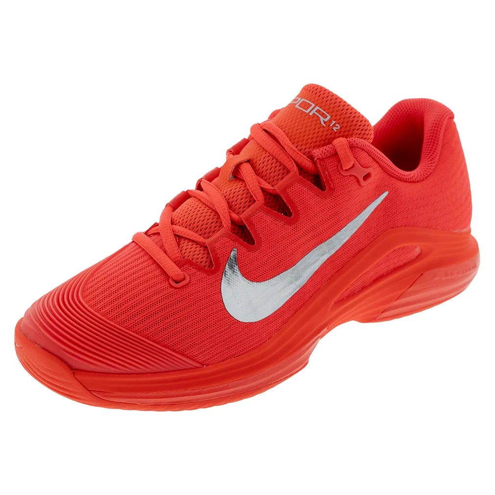 Women's Zoom Vapor 12 PRM New York Tennis Shoes Bright Crimson and Metallic Silver