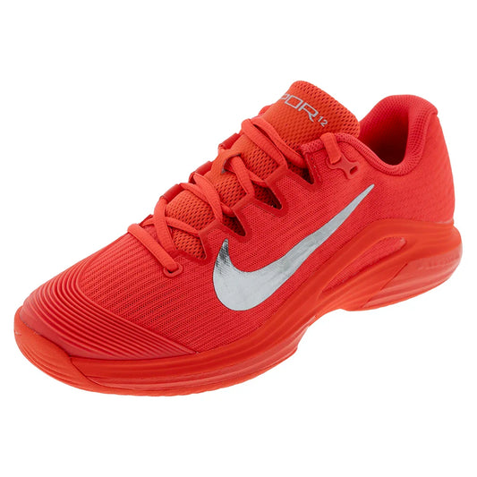 Women's Zoom Vapor 12 PRM New York Tennis Shoes Bright Crimson and Metallic Silver