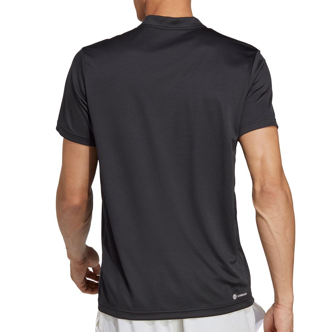 Men's Club Henley Tennis Top Black