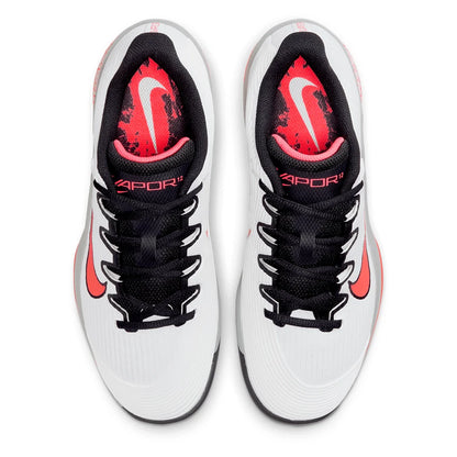 Women's Zoom Vapor 12 Premium Tennis Shoes White and Hot Lava