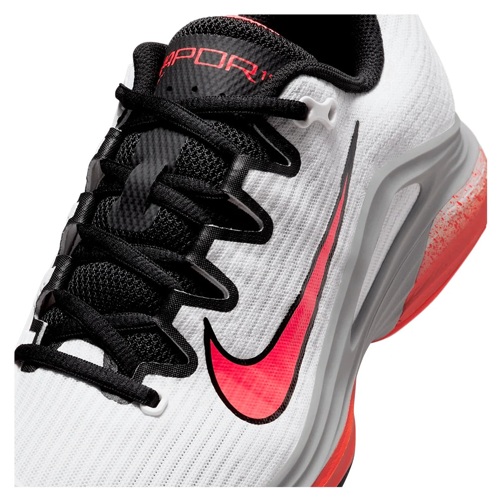 Women's Zoom Vapor 12 Premium Tennis Shoes White and Hot Lava