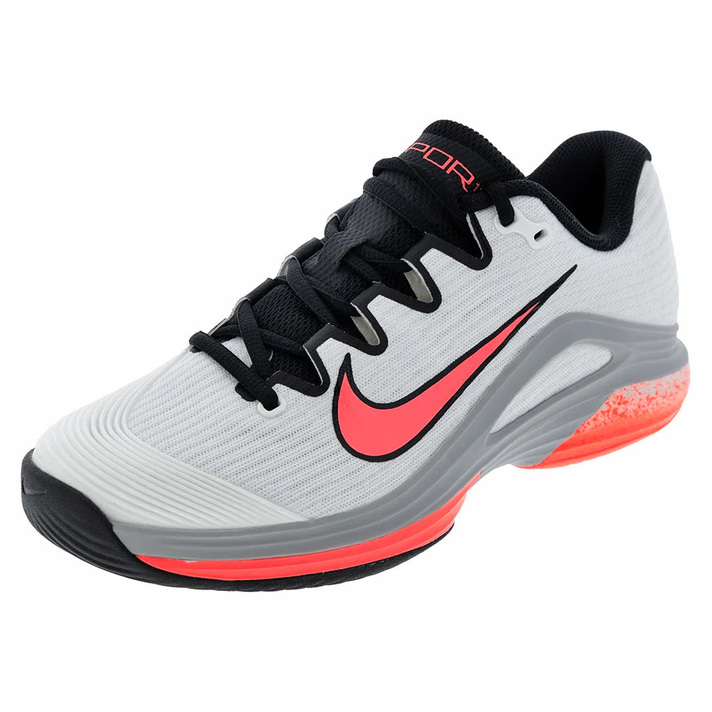 Women's Zoom Vapor 12 Premium Tennis Shoes White and Hot Lava