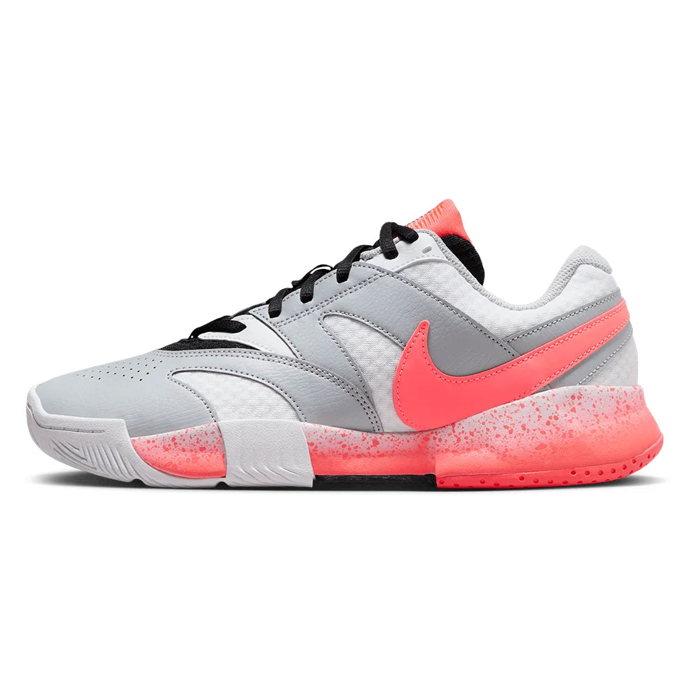 Women's Court Lite 4 Premium Tennis Shoes White and Hot Lava