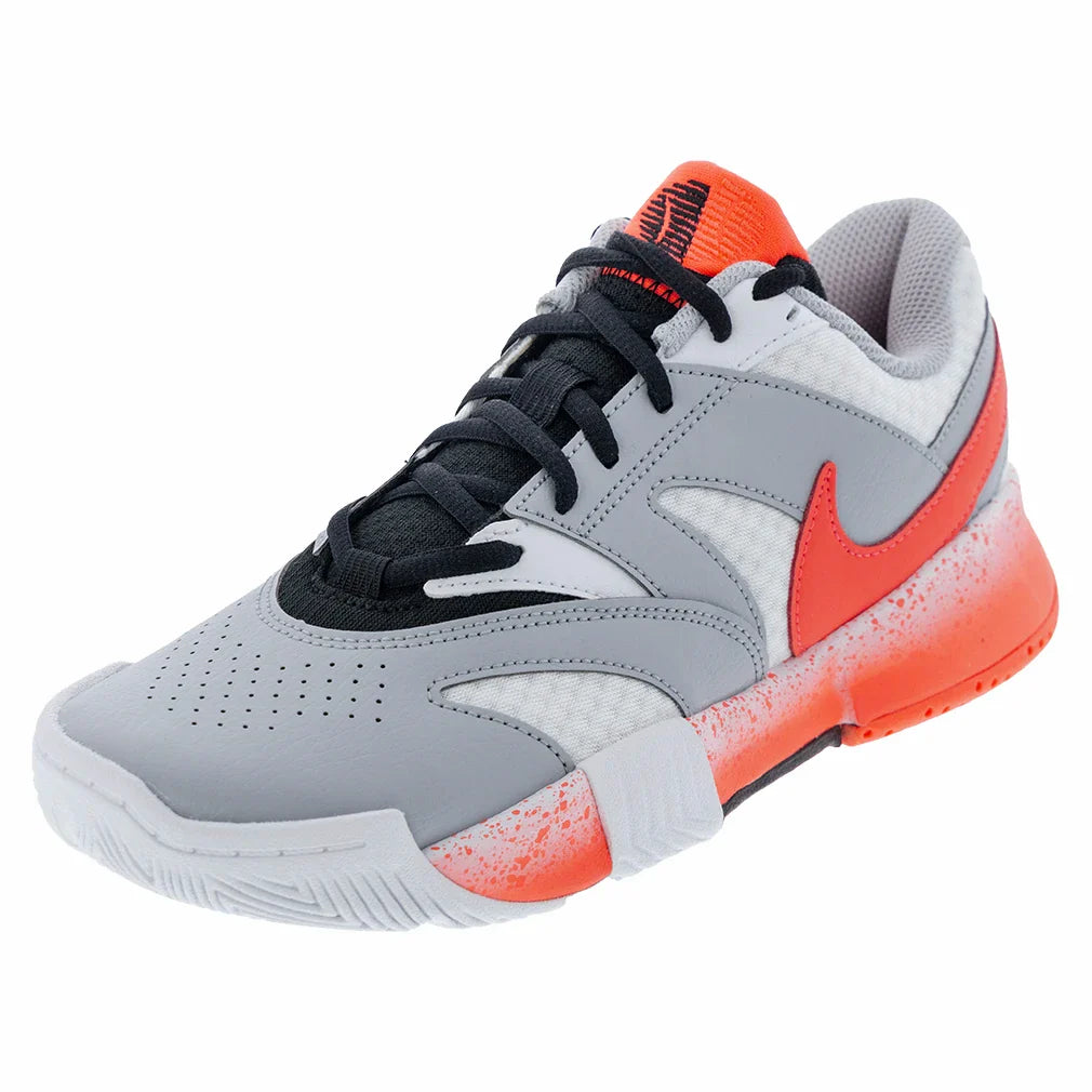 Women's Court Lite 4 Premium Tennis Shoes White and Hot Lava