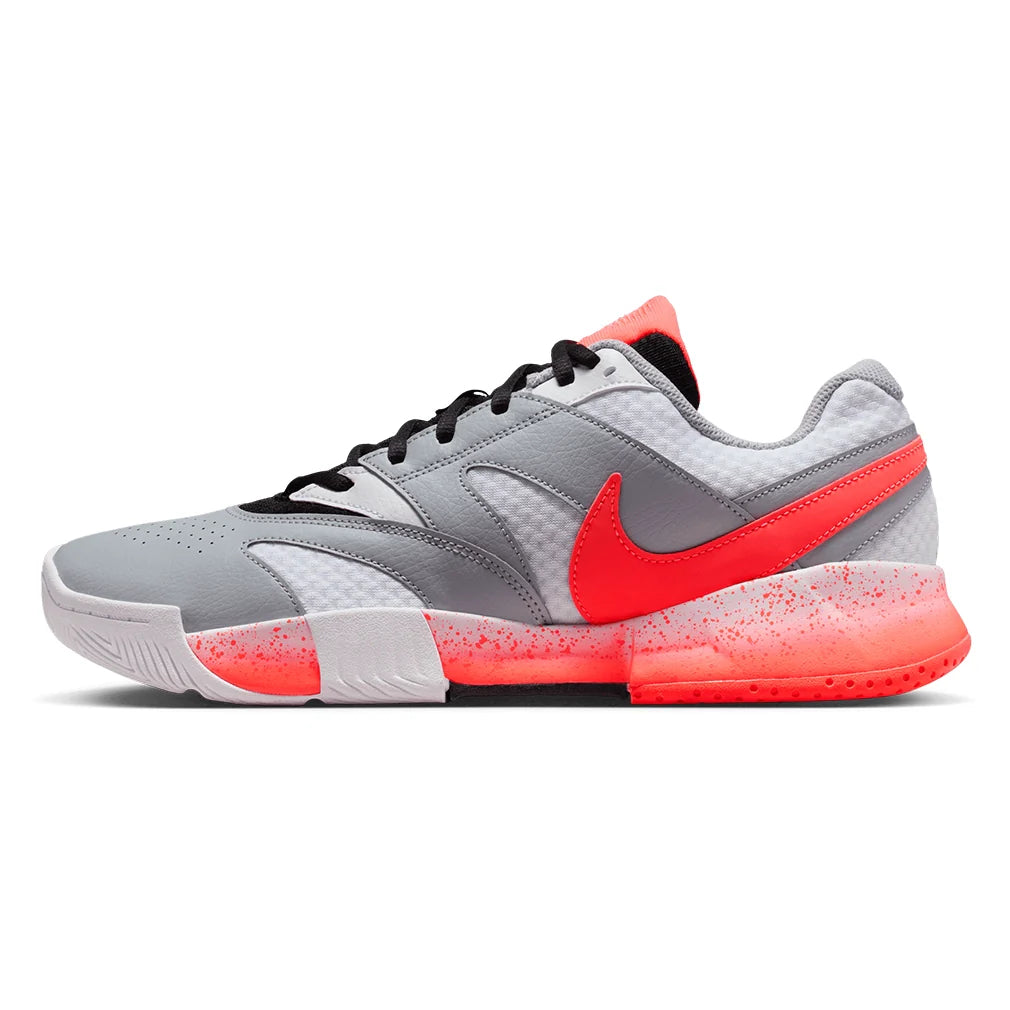 Men's Court Lite 4 Premium Tennis Shoes White and Hot Lava