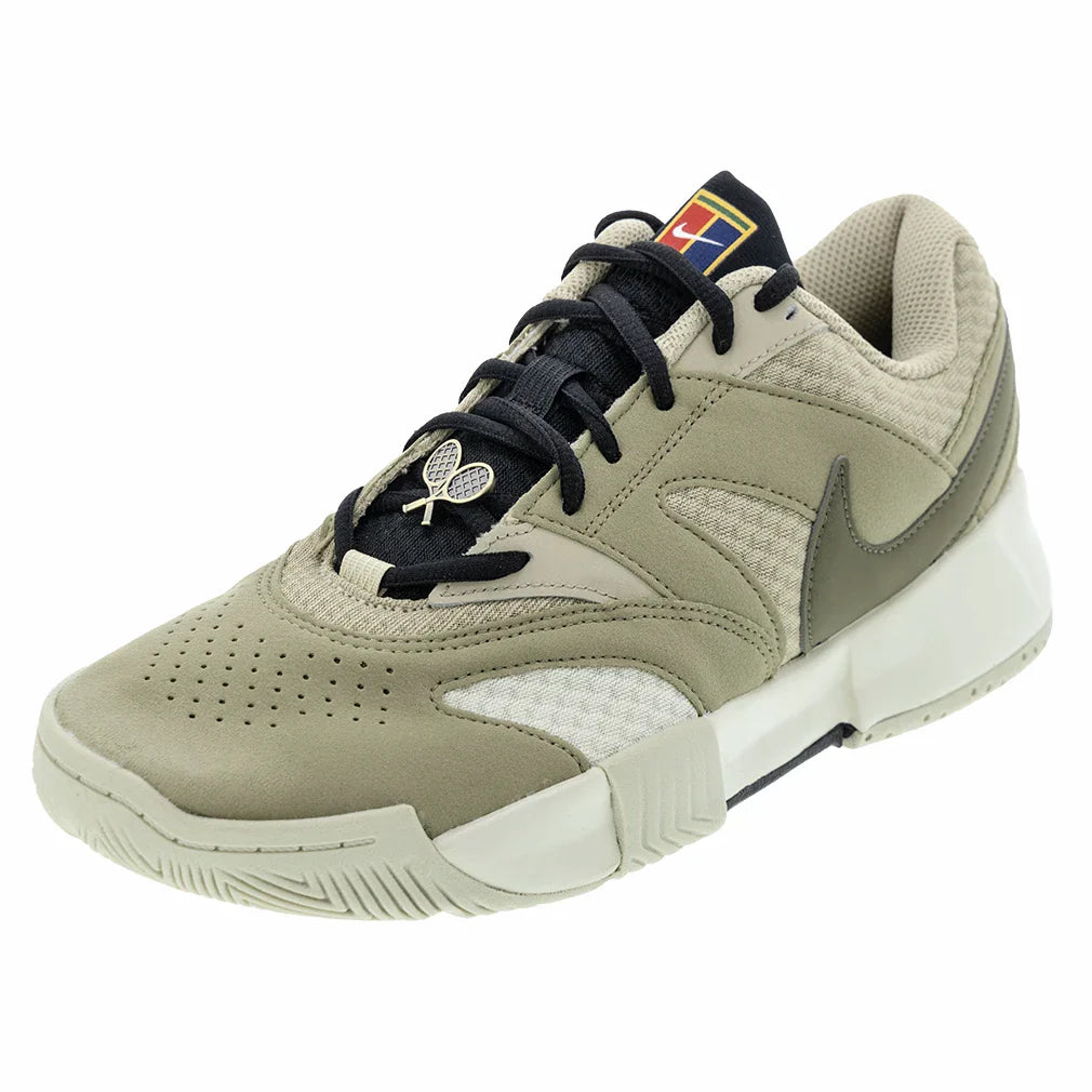 Men's Court Lite 4 Heritage Tennis Shoes Desert Khaki and Medium Olive