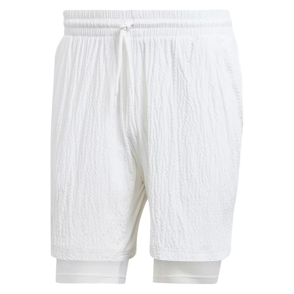 Mens Seersucker AeroReady Pro Tennis Short White