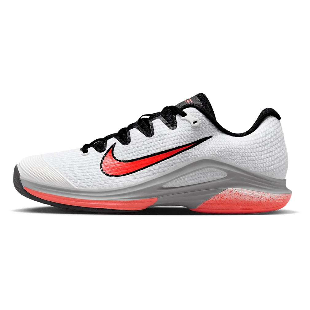 Men's Zoom Vapor 12 Premium Tennis Shoes White and Hot Lava