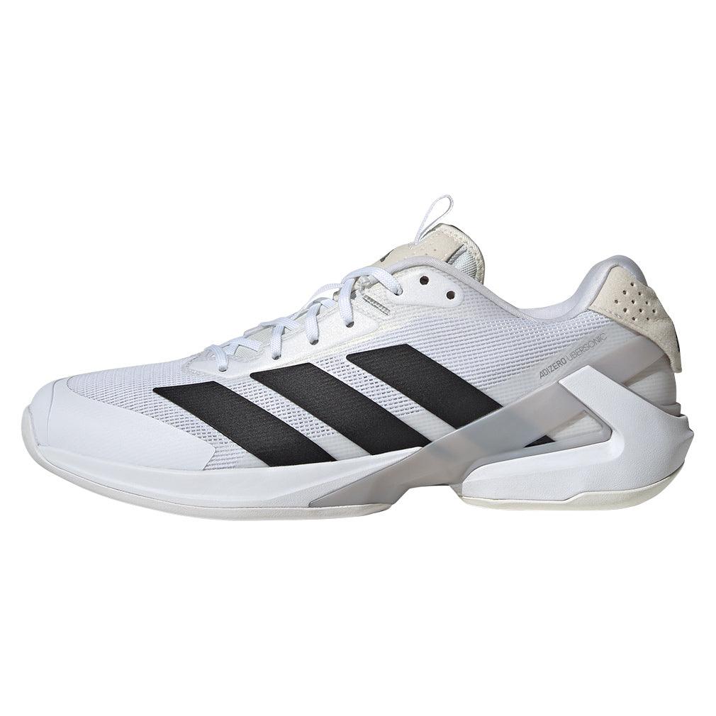 Men's Adizero Ubersonic 5 Tennis Shoes White and Core Black
