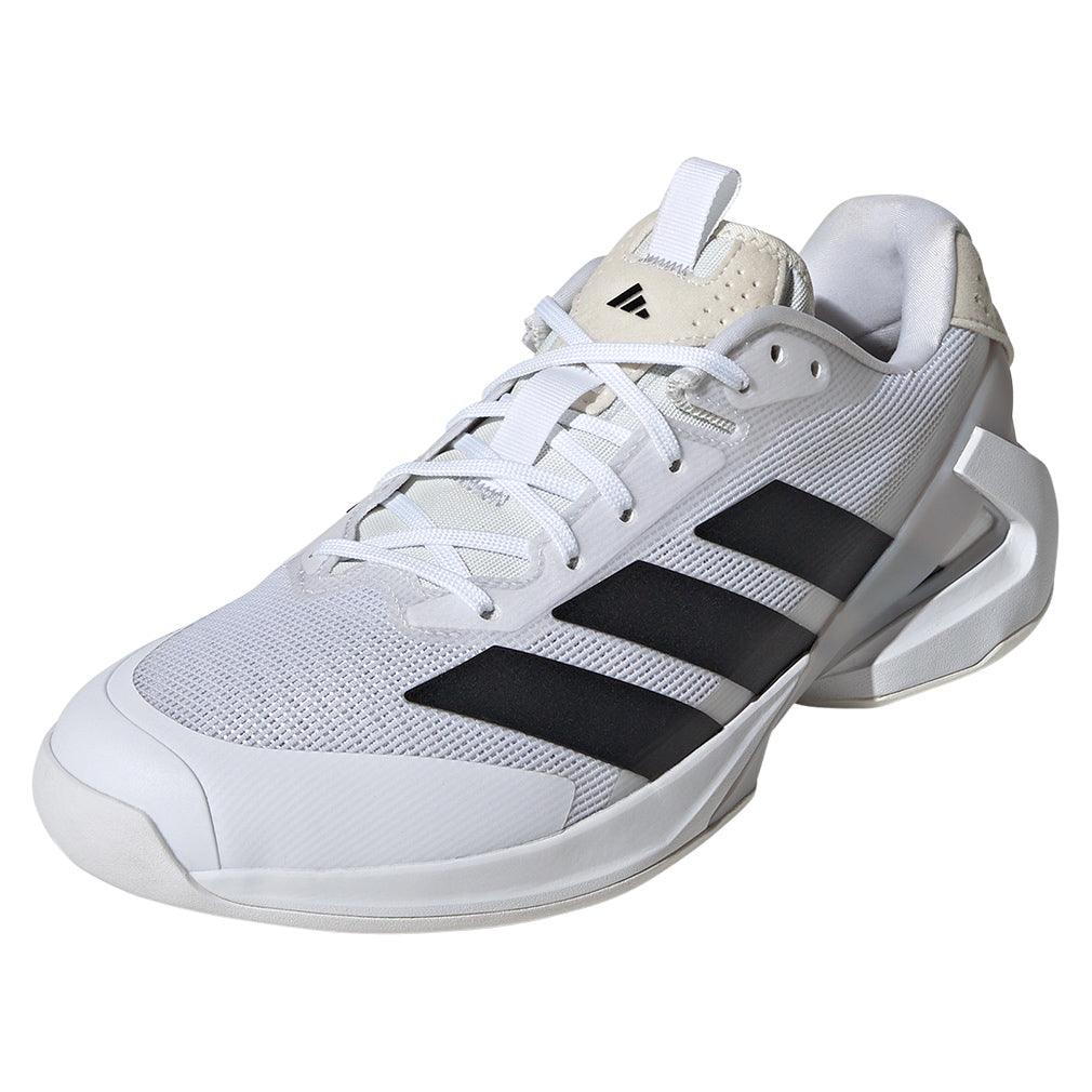 Men's Adizero Ubersonic 5 Tennis Shoes White and Core Black