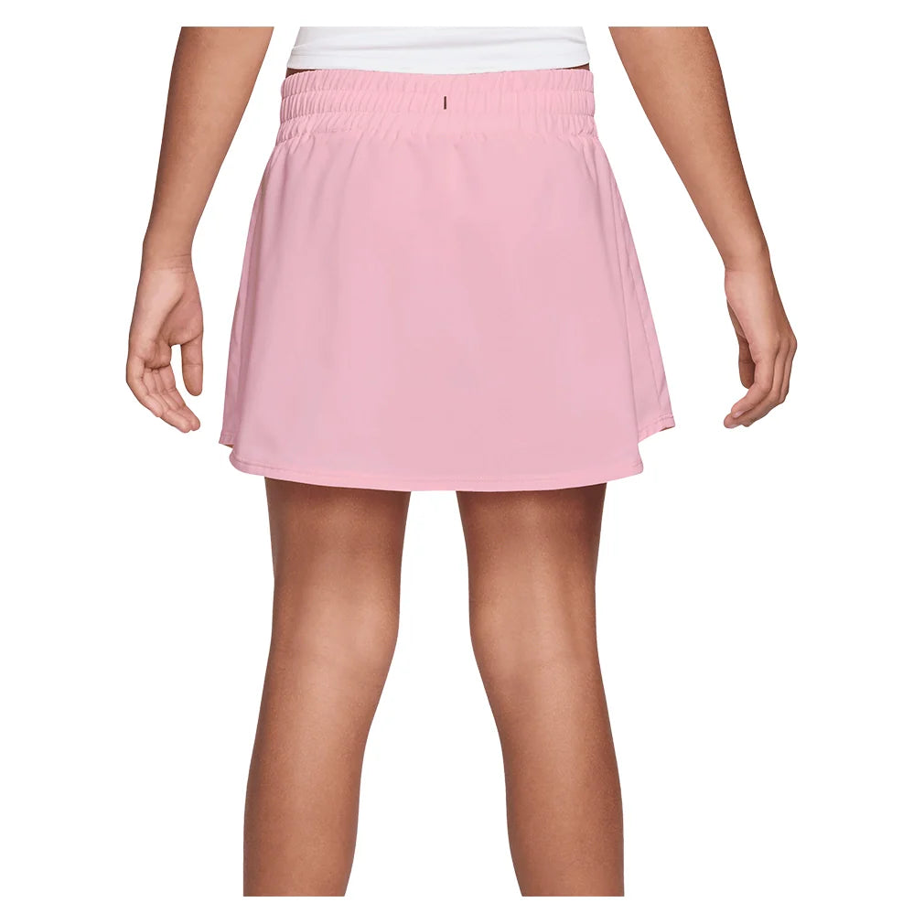 Girls' One Dri-FIT High-Waisted Training Skort Med Soft Pink and White