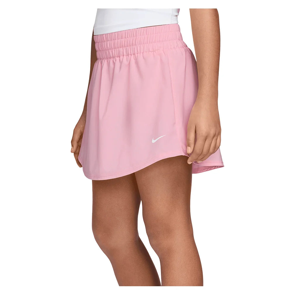 Girls' One Dri-FIT High-Waisted Training Skort Med Soft Pink and White