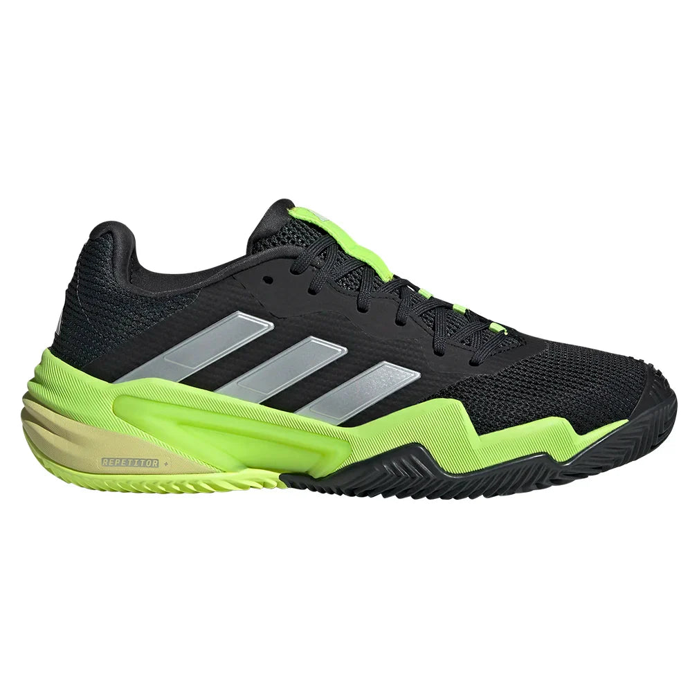 Men's Barricade 13 Clay Tennis Shoes Core Black and Lucid Lemon