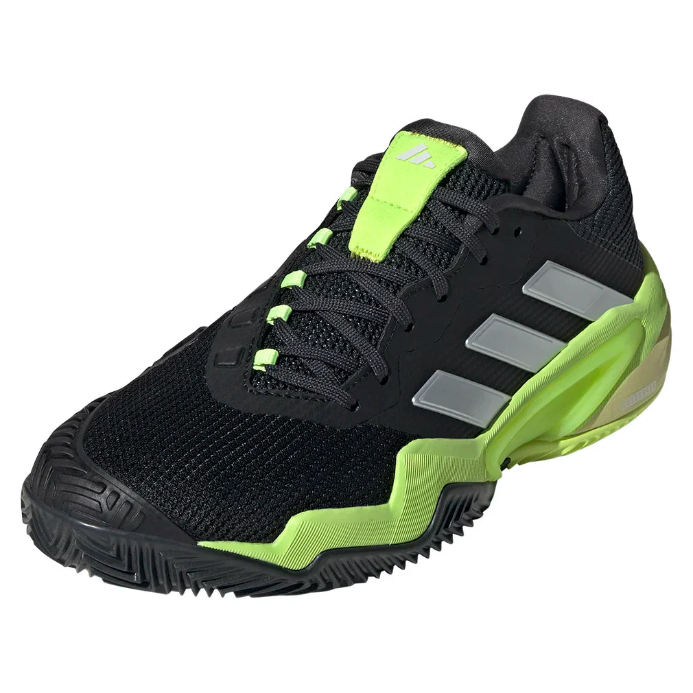 Men's Barricade 13 Clay Tennis Shoes Core Black and Lucid Lemon