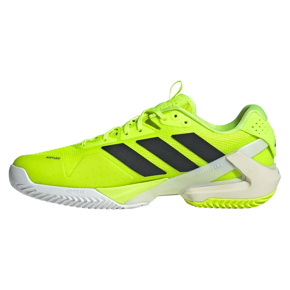 Men's Adizero Ubersonic 5 Clay Tennis Shoes Lucid Lemon and Core Black