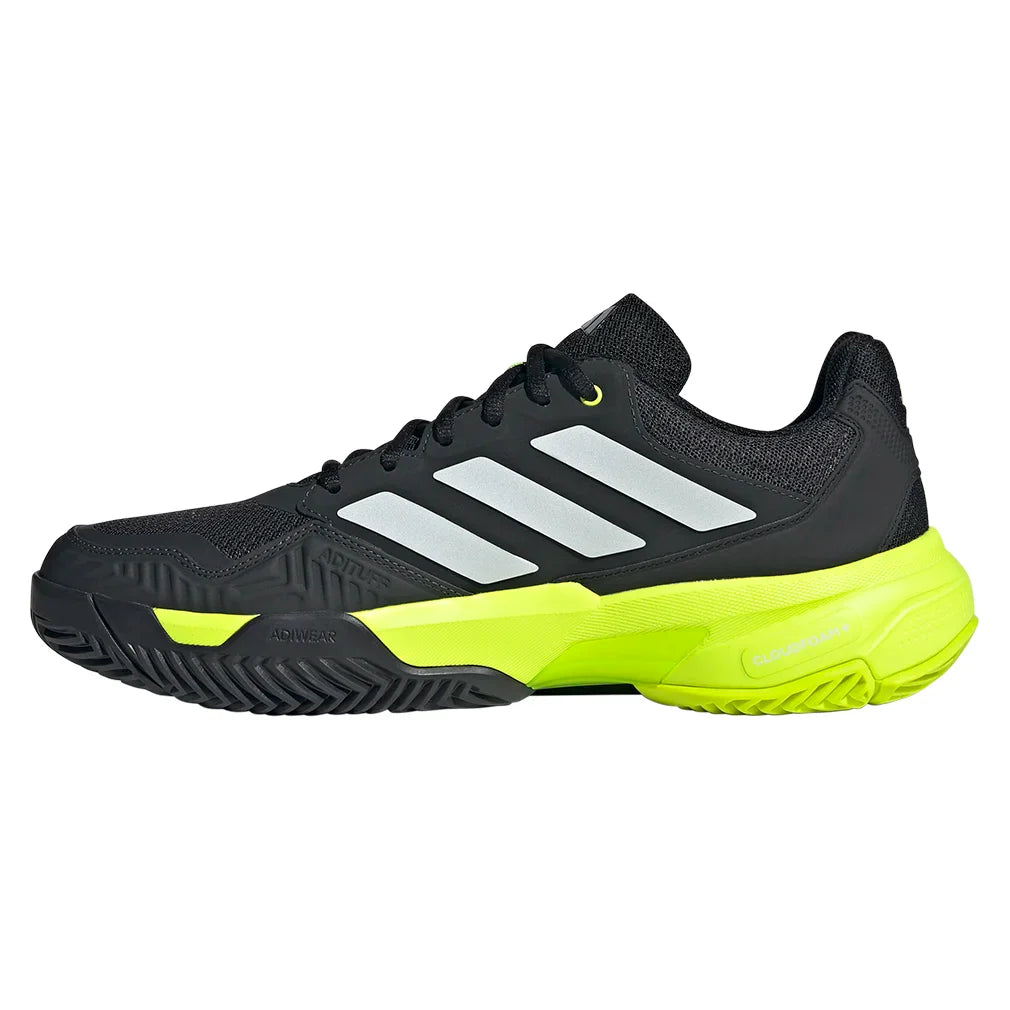 Men's CourtJam Control 3 Tennis Shoes Carbon and Lucid Lemon