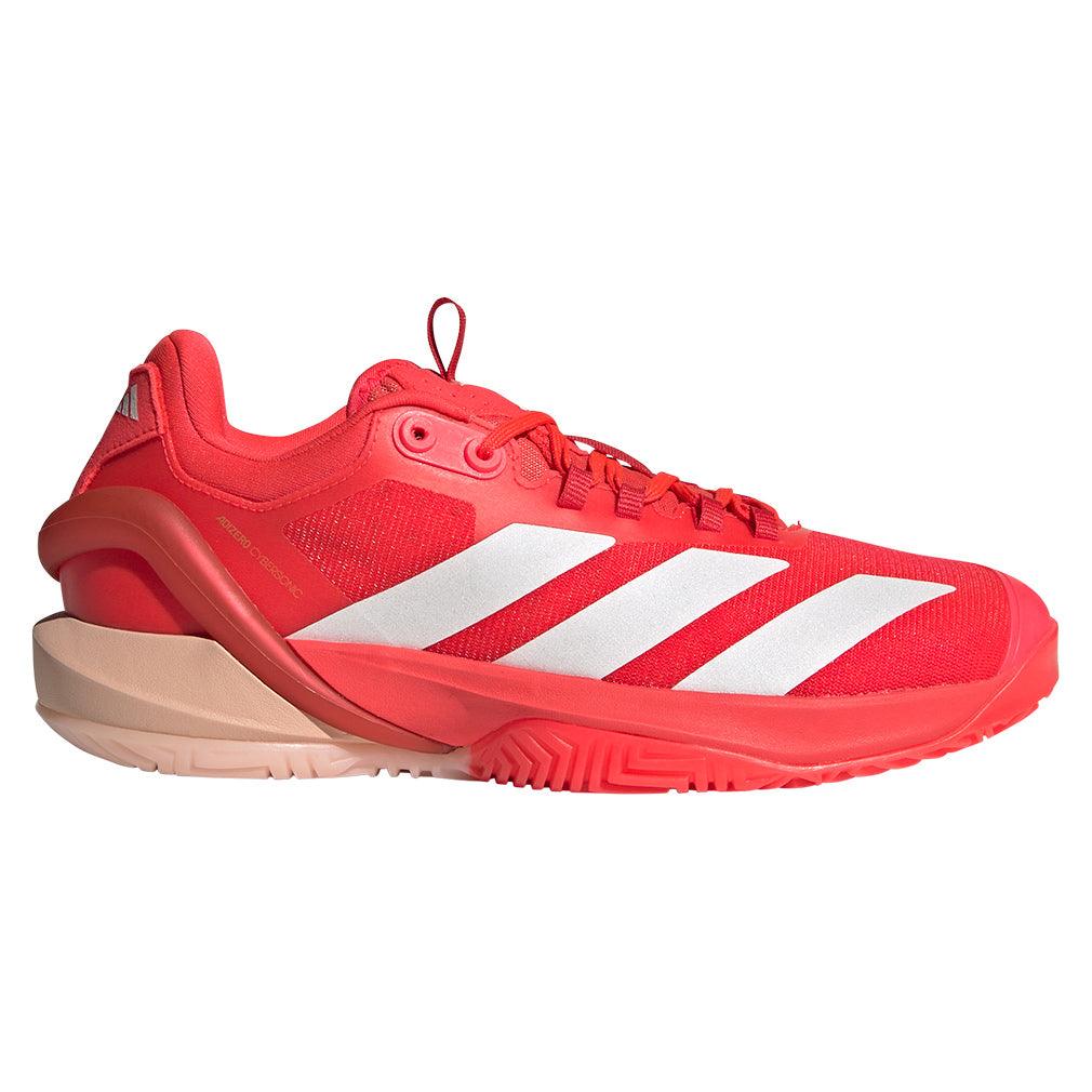 Women's Adizero Cybersonic 2 Tennis Shoes Lucid Red and Powder Coral