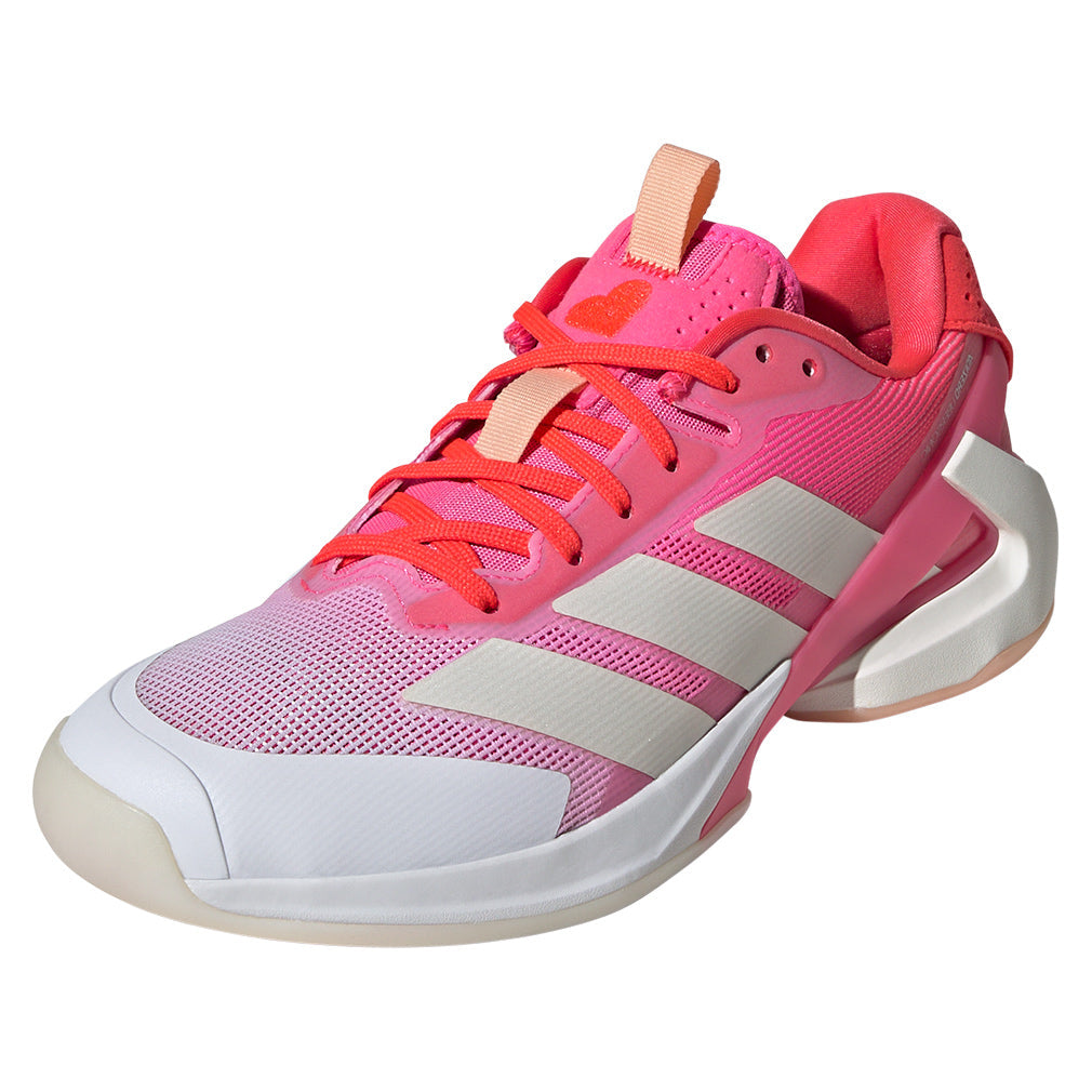 Women's Adizero Ubersonic 5 Tennis Shoes Lucid Pink and Lucid Red