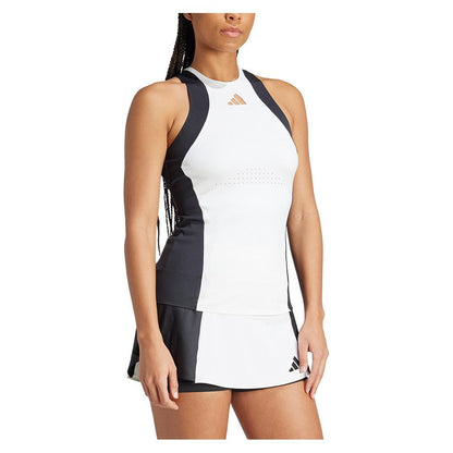 Women's Premium Tennis Tank White and Black