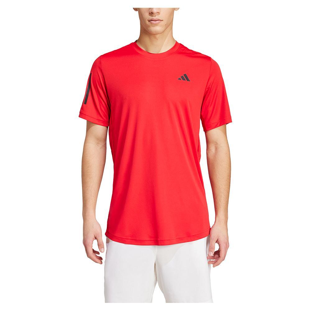 Mens 3 Stripe Tennis Top Better Scarlet