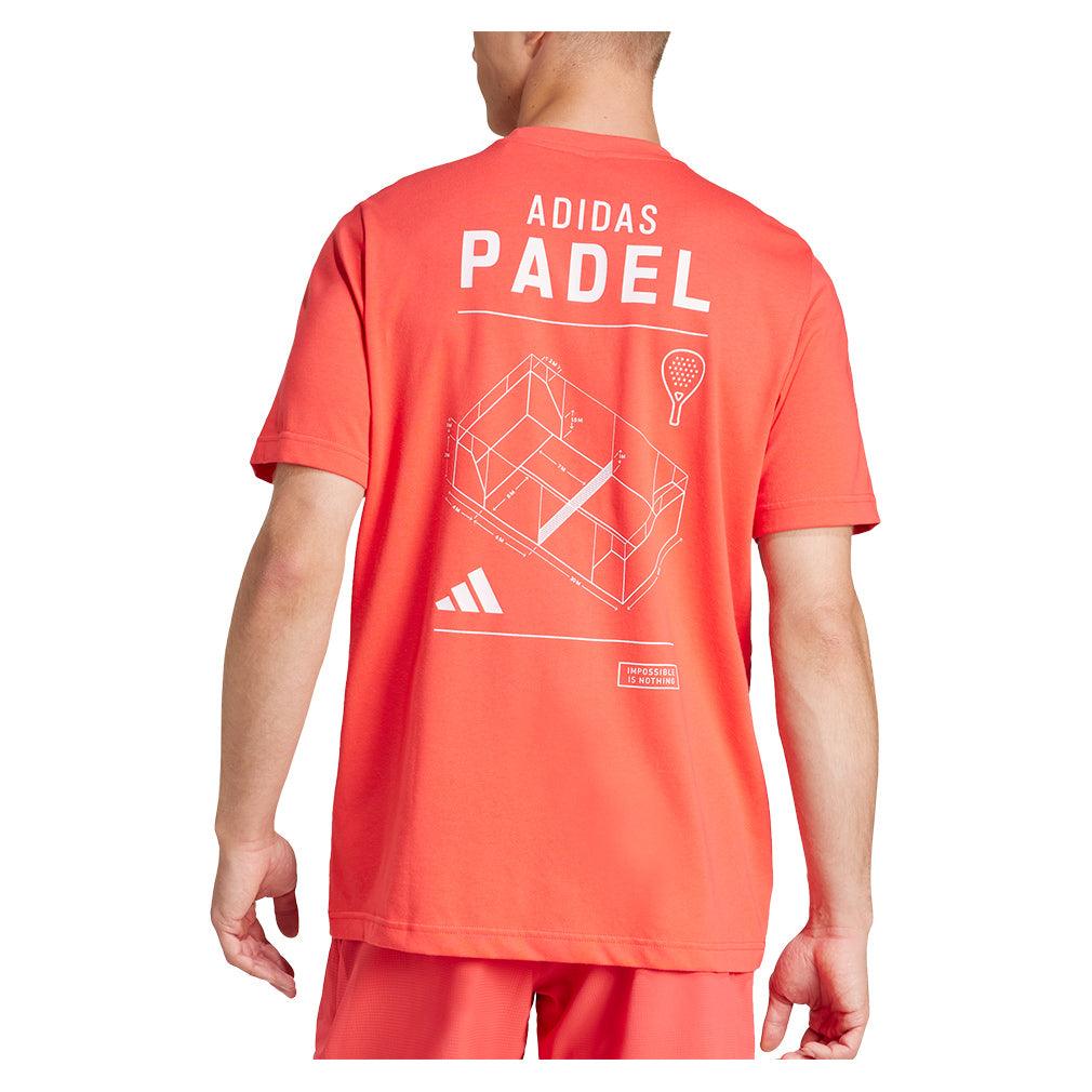 Men's Padel Graphic Tennis Top Semi Lucid Red