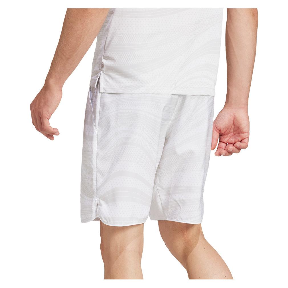 Men's Club Graphic 9in Tennis Short White