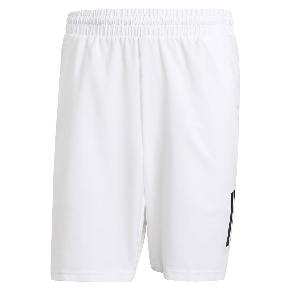 Men's Club 3 Stripe 9 inch Tennis Short White