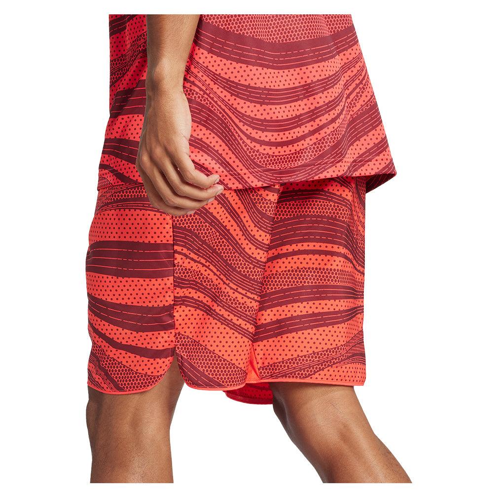 Men's Club Graphic 9 Inch Tennis Short Semi Lucid Red and Shadow Red