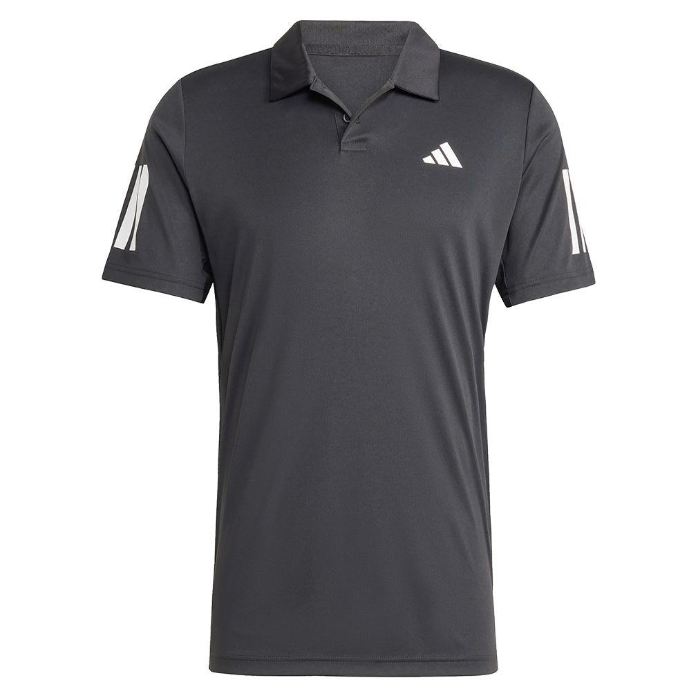 Men's Club 3 Stripe Tennis Polo Black