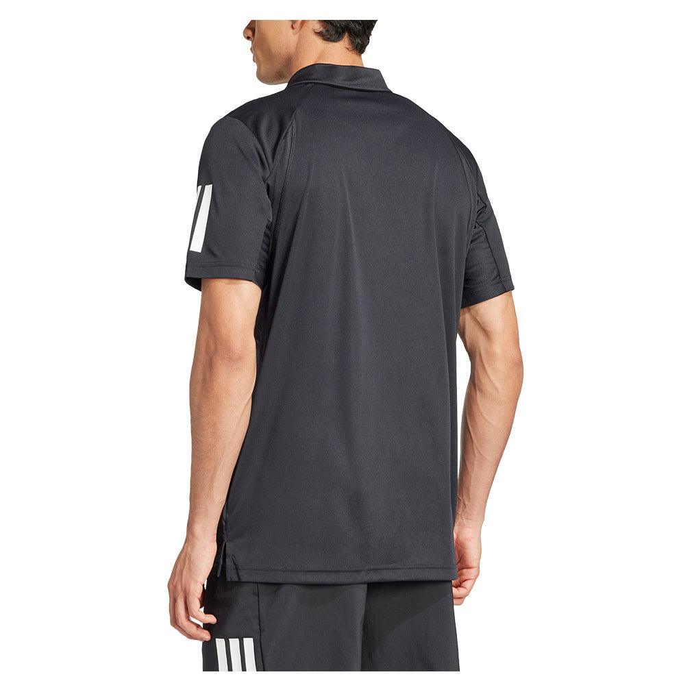 Men's Club 3 Stripe Tennis Polo Black