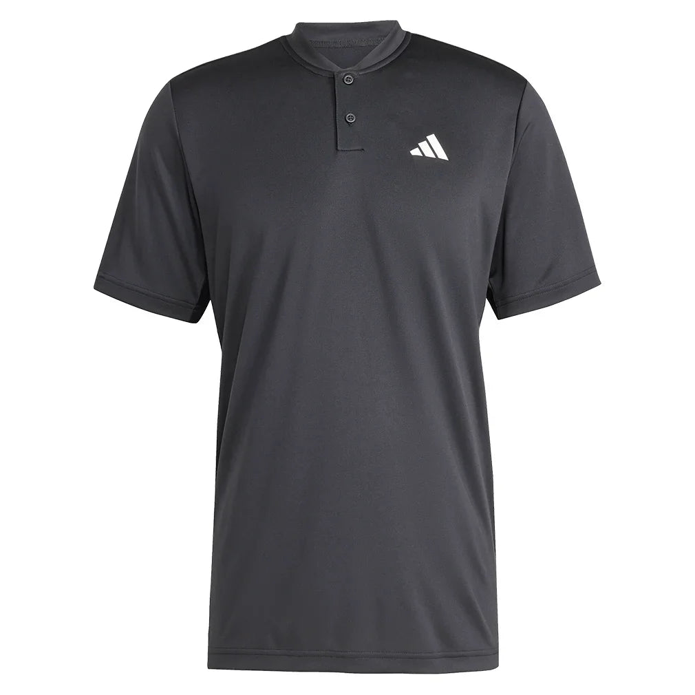 Men's Club Henley Tennis Polo Black