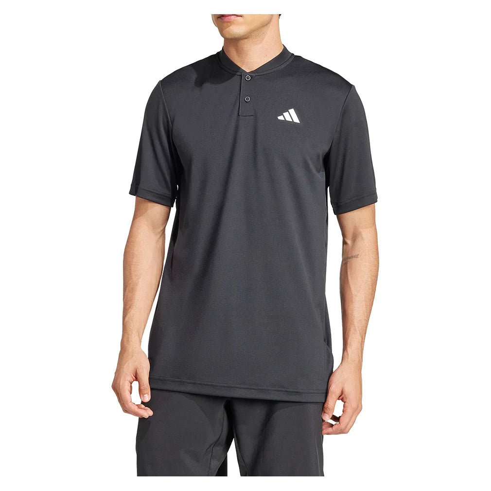 Men's Club Henley Tennis Polo Black