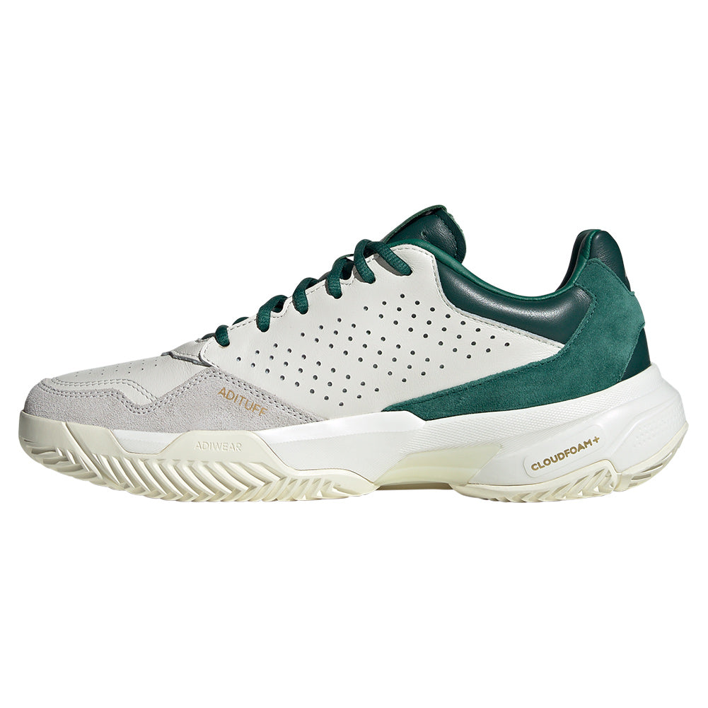 Men's CourtJam Control 3 Premium Tennis Shoes White and Collegiate Green
