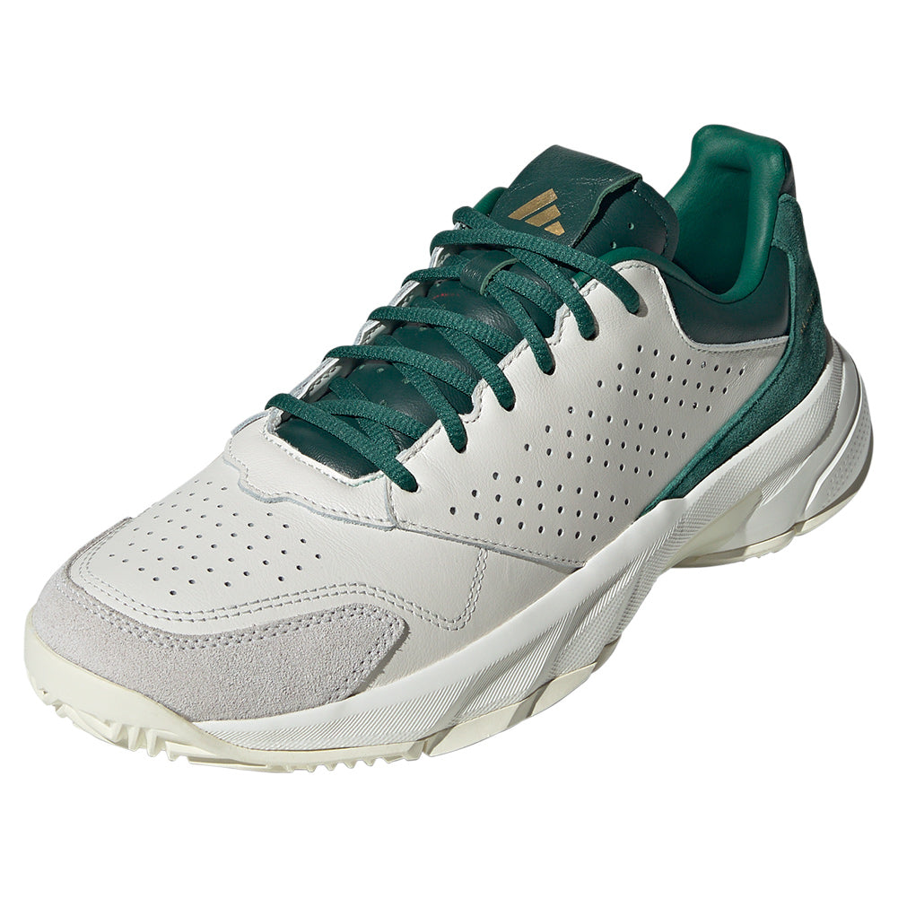Men's CourtJam Control 3 Premium Tennis Shoes White and Collegiate Green