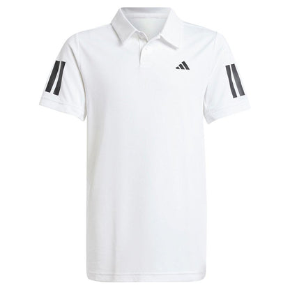 Boys' Club 3 Stripe Tennis Polo White