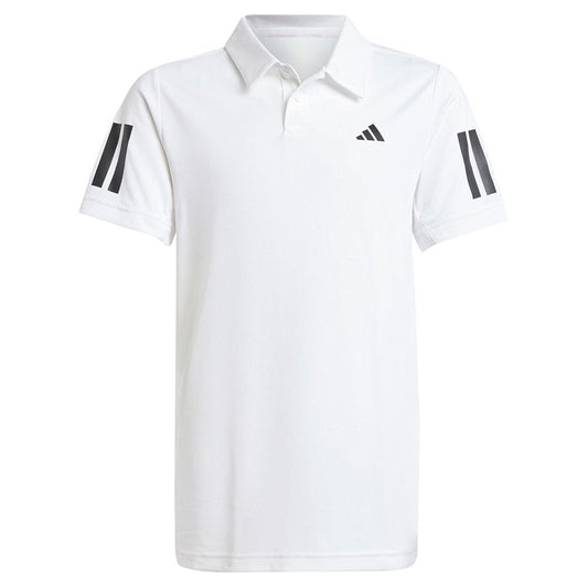 Boys' Club 3 Stripe Tennis Polo White
