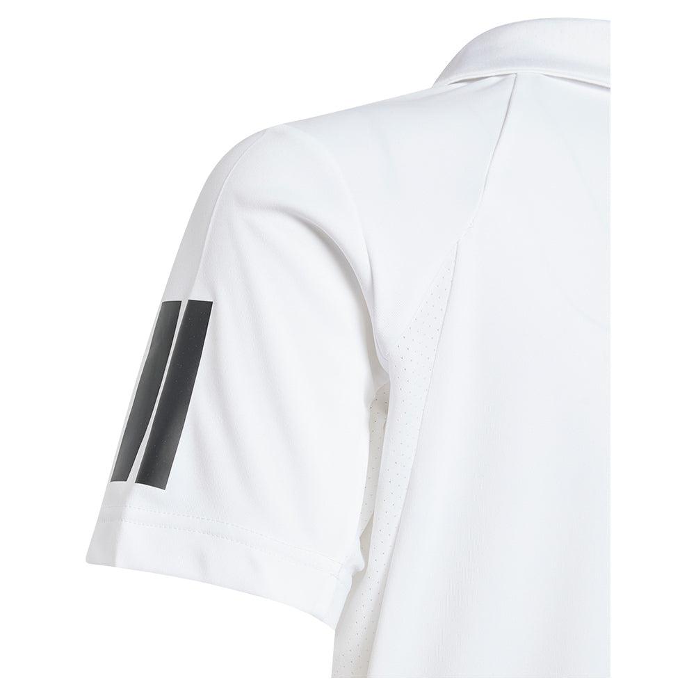 Boys' Club 3 Stripe Tennis Polo White