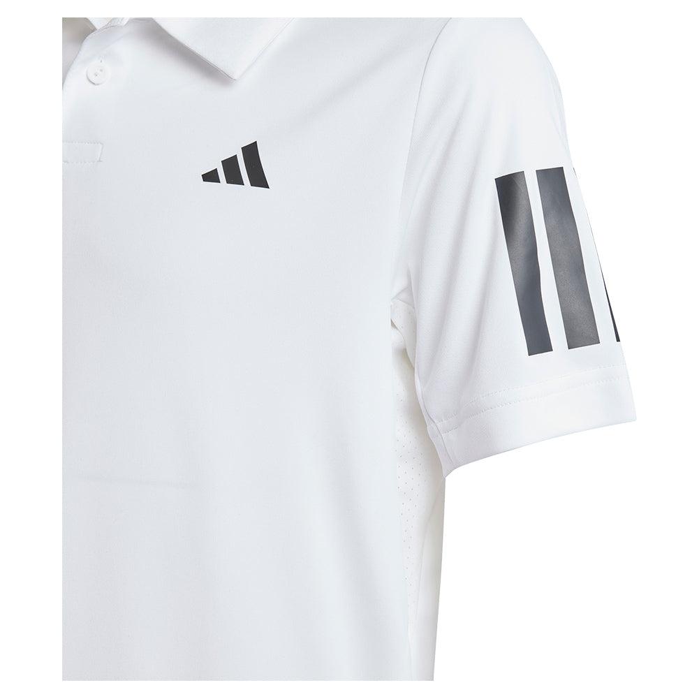 Boys' Club 3 Stripe Tennis Polo White