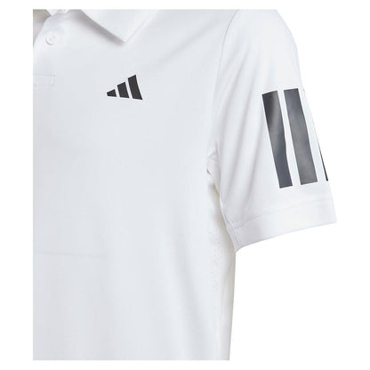 Boys' Club 3 Stripe Tennis Polo White