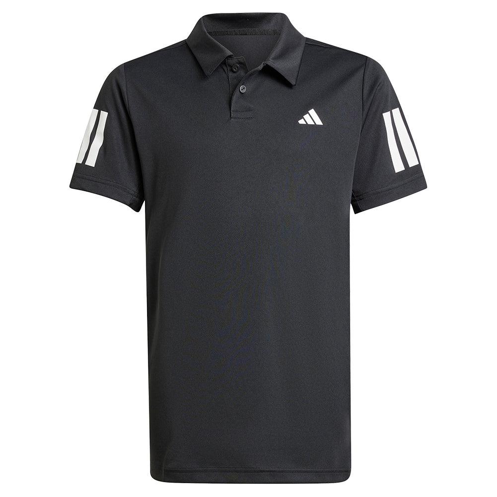 Boys' Club 3 Stripe Tennis Polo Black